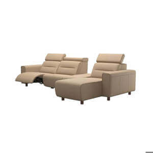 Stressless Emily Two Seater Power Left with Large Long Seat Leather